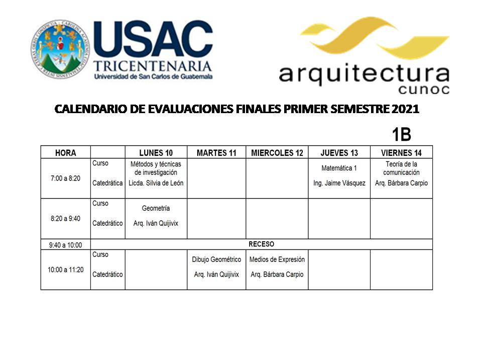 Calendario de Exámenes Finales Primer Semestre (2)